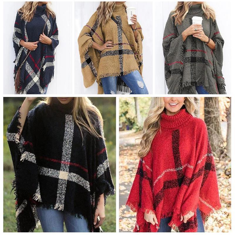 Plaid Cape Pullover