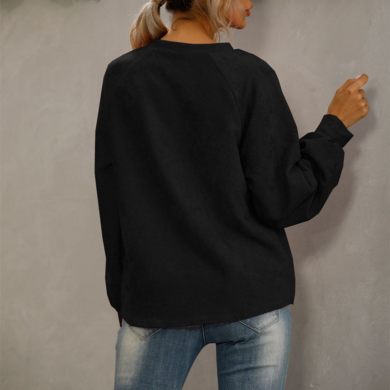 Einfarbiges Cord-T-Shirt
