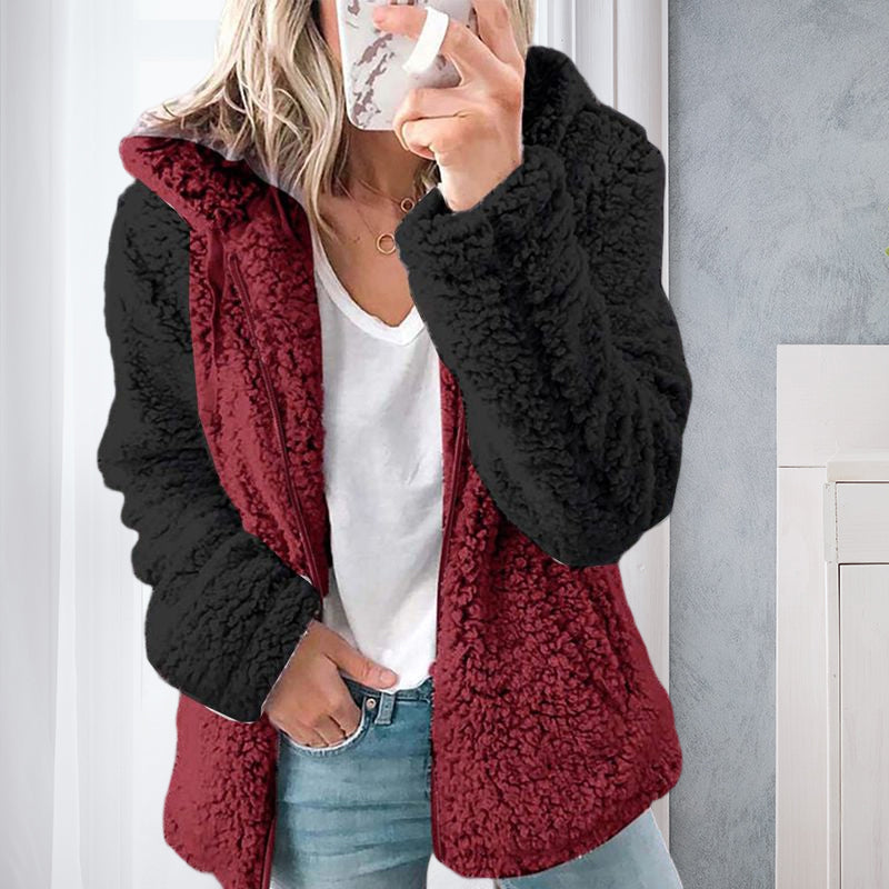 Warme Herbst-Winter-Kapuzenjacke