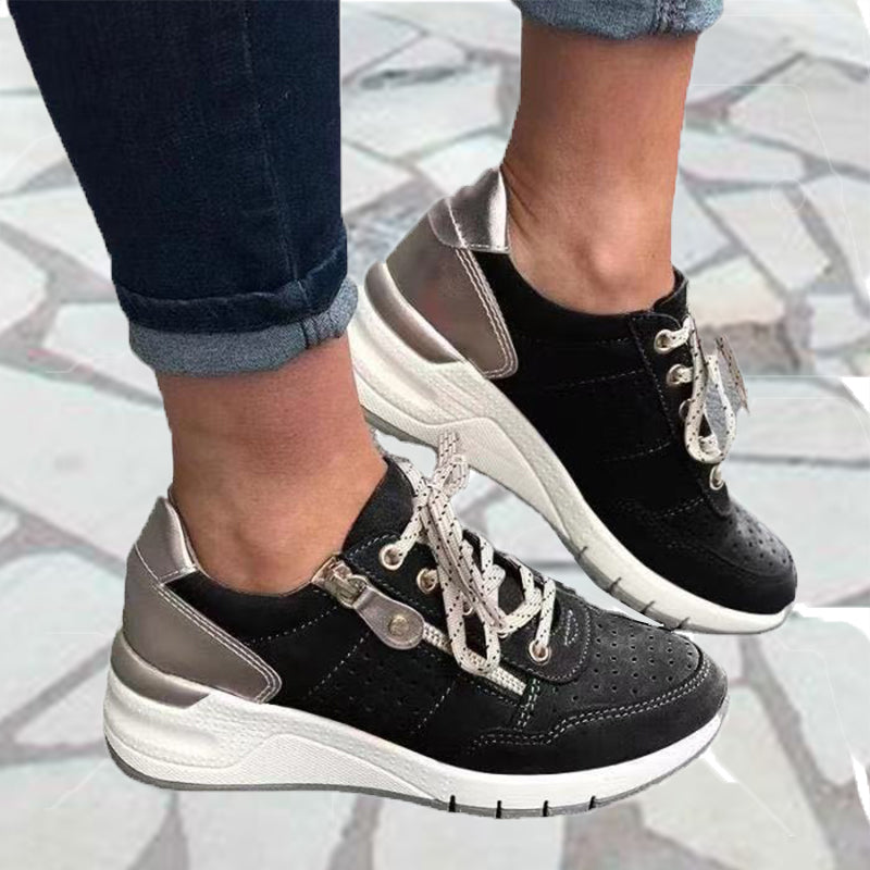 Einfarbige Atmungsaktive Turnschuhe Mit Dicker Sohle