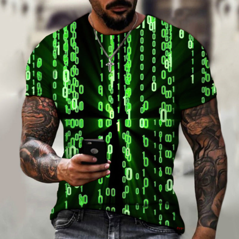 Lässiges Kurzärmliges T-Shirt mit 3D-Digitaldruck für Herren
