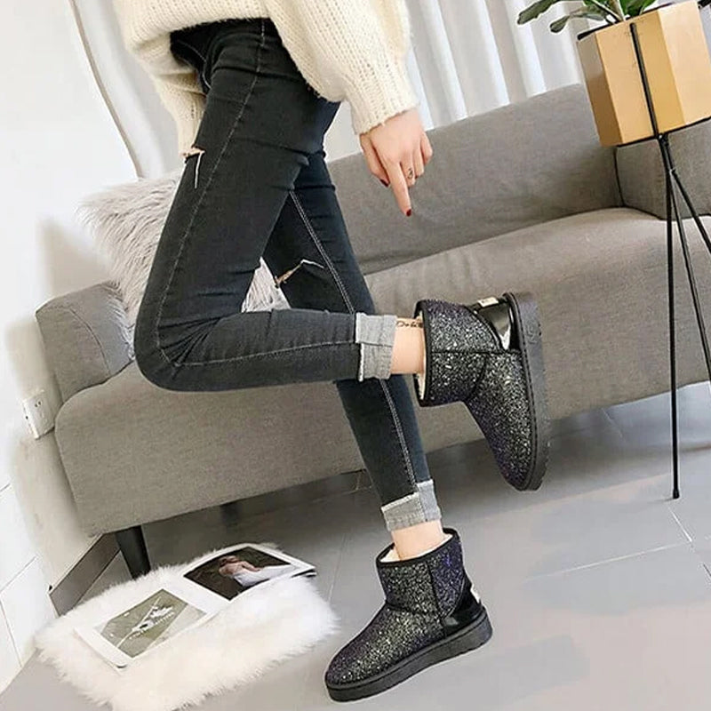 Pailletten-Schneestiefel für Damen