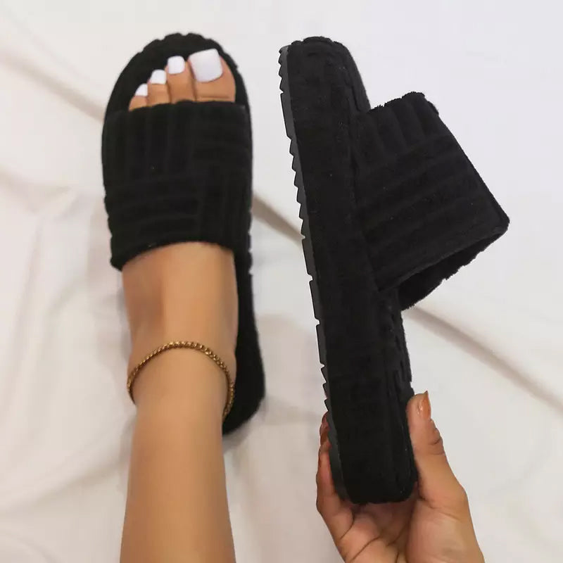 Einfarbige Plateauschuhe für Damen