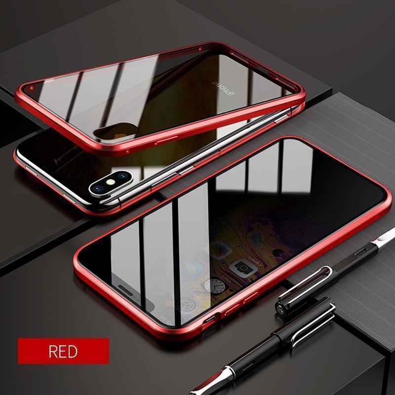 Upgraded Anti-peep Two Side Tempered Glass Magnetic  iPhone Case