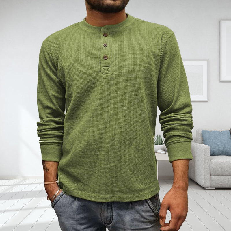 Einfarbiges T-Shirt Unterhemd Langarmpolo