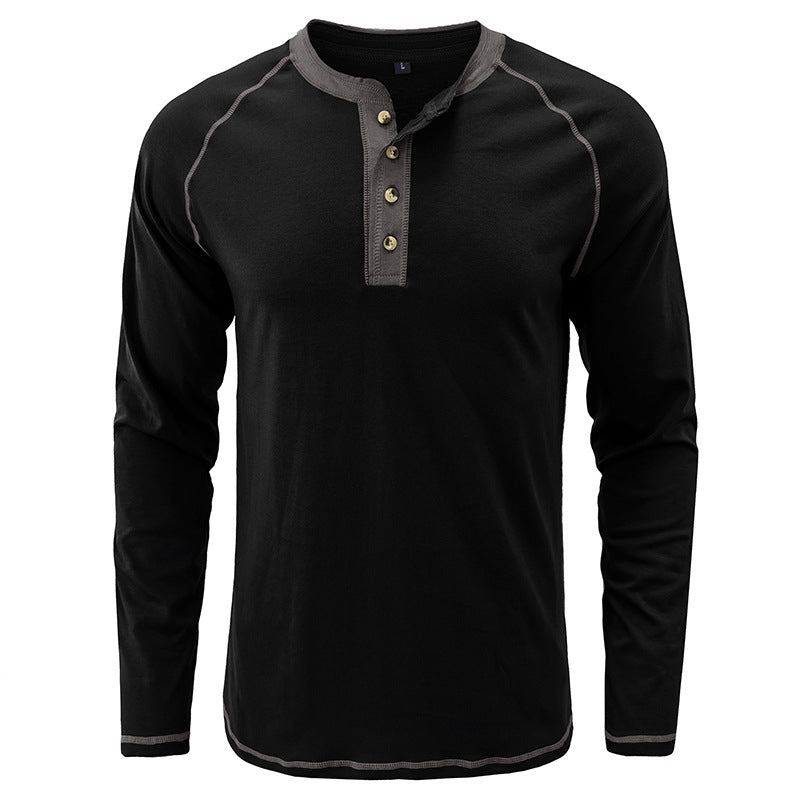 Langärmeliges Sportssweatshirt mit Brustknopfe Langarmpolo