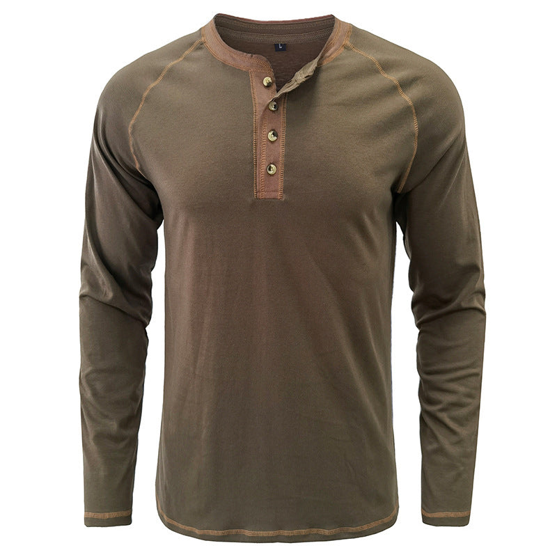 Langärmeliges Sportssweatshirt mit Brustknopfe Langarmpolo