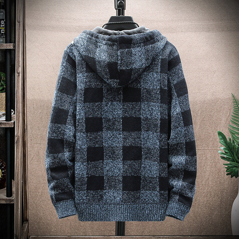 Kapuzenjacke mit Karodruck