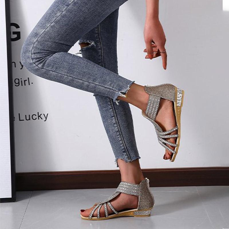 Frau Sommer Strass Sandalen