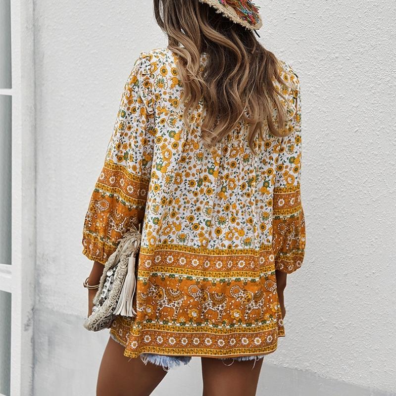 Long Sleeves Printed Shirts Blouses