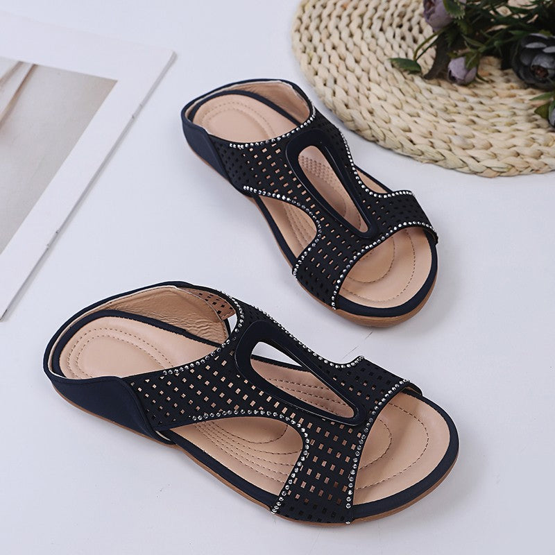 Damen Sommer hohle lässige flache Sandalen