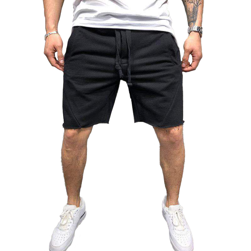 Einfarbige Atmungsaktive Sommer-Sportshorts