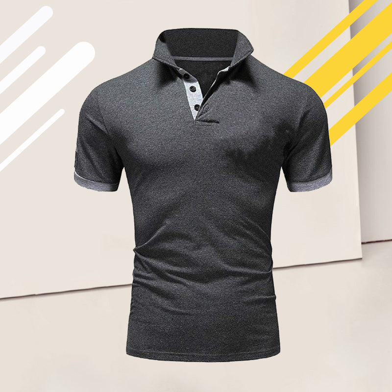 Einfarbiges kurzärmliges Poloshirt für Herren