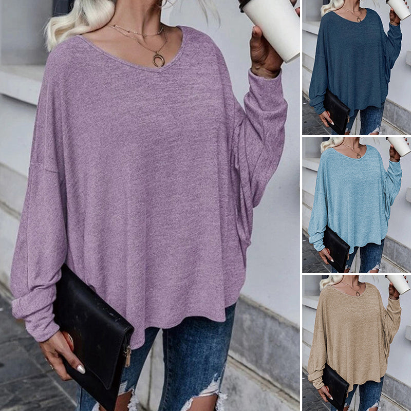 Einfarbiges Lockeres Geschnürtes T-Shirt für Damen
