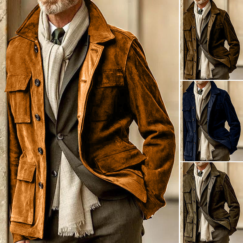 Lässige Exterieur Jacke aus Veloursleder