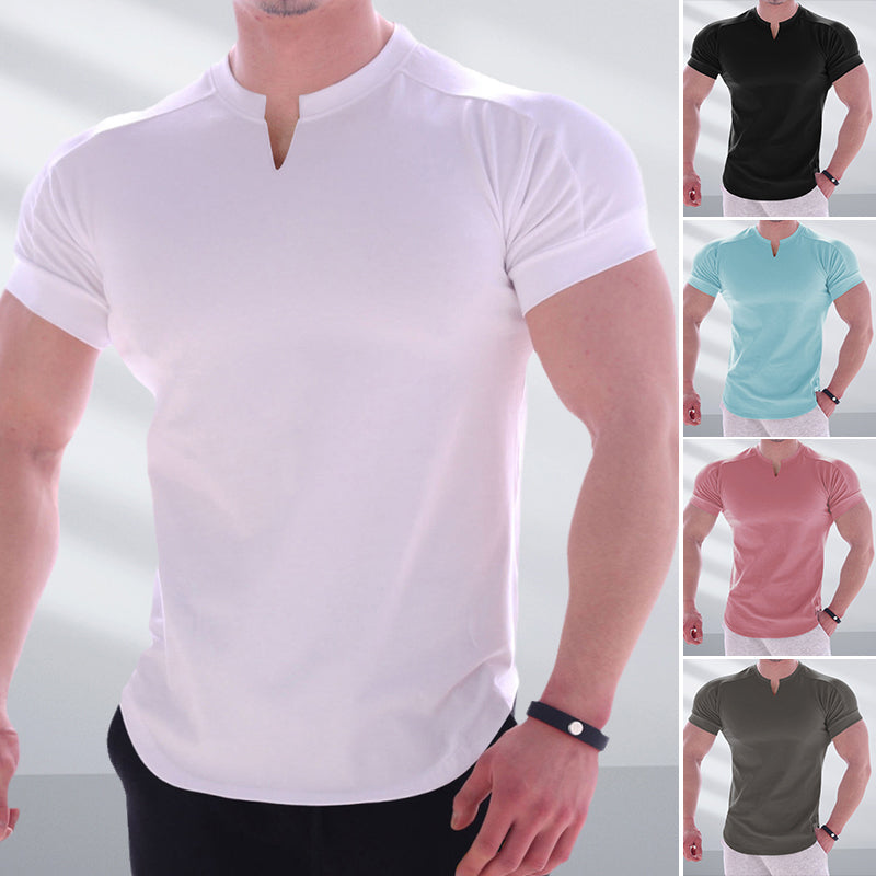 Kurzärmliges Einfarbiges Sportliches T-Shirt für Herren