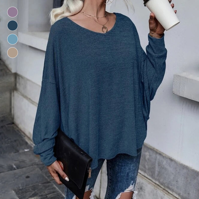 Einfarbiges Lockeres Geschnürtes T-Shirt für Damen