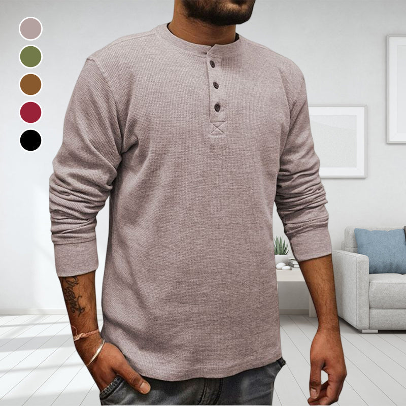 Einfarbiges T-Shirt Unterhemd Langarmpolo