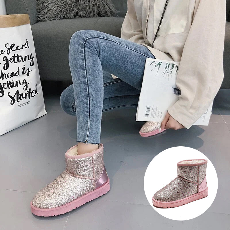 Pailletten-Schneestiefel für Damen