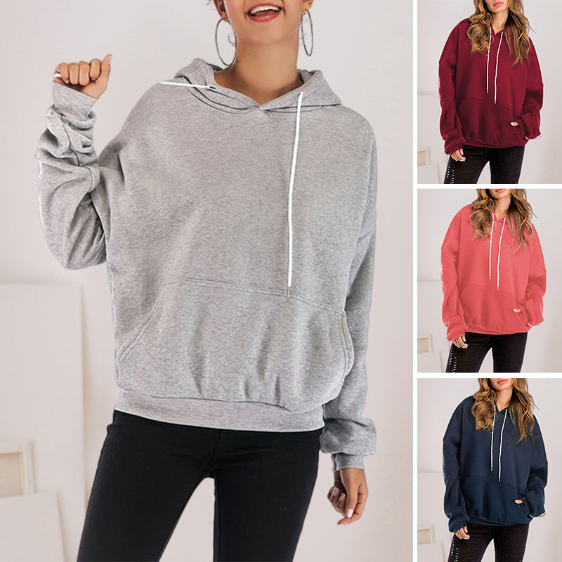 Einfarbiger Kapuzenpullover