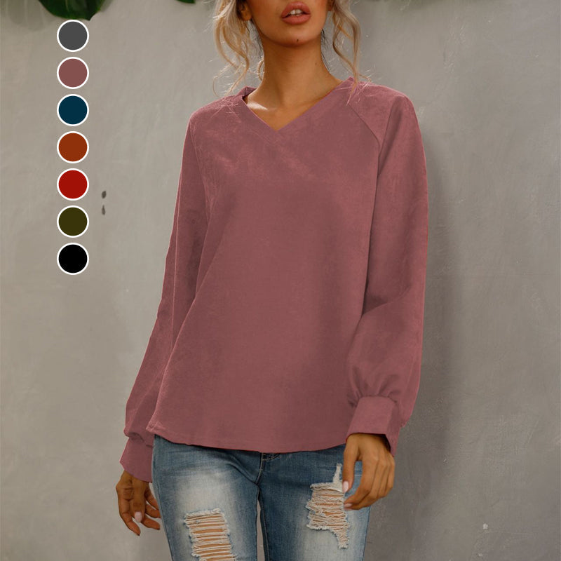 Einfarbiges Cord-T-Shirt