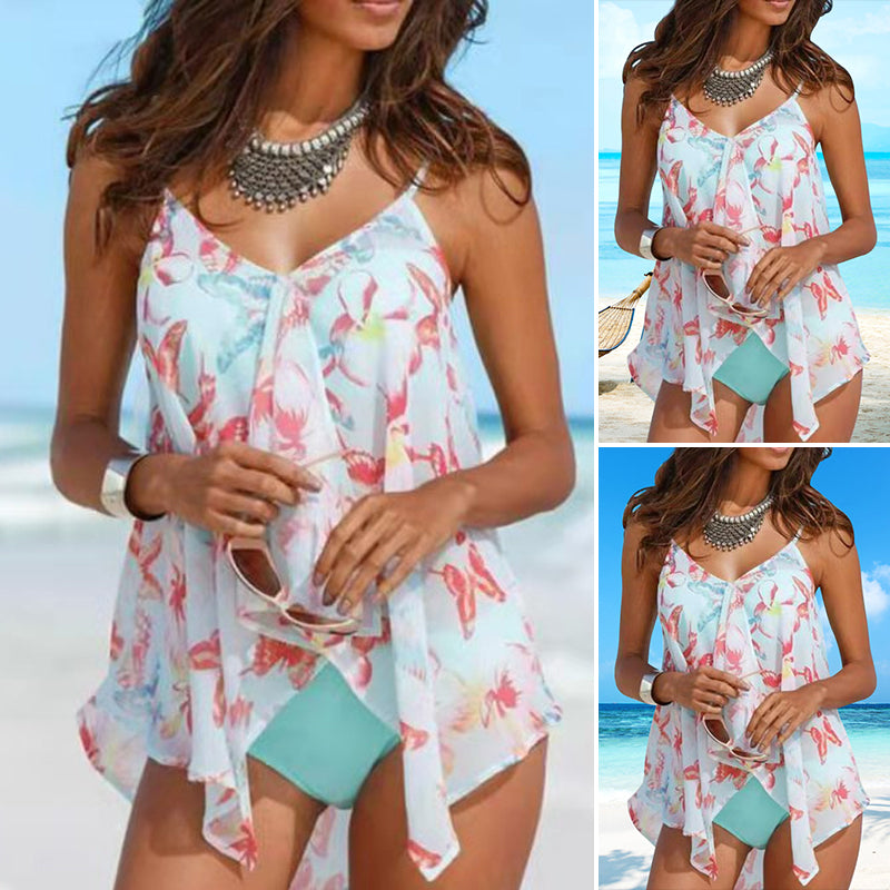 Beliebter Farbiger Bikini Aus Chiffon