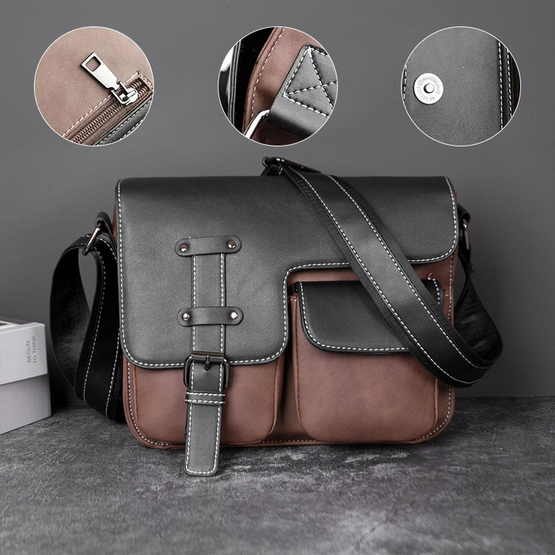 Neue Umhängetasche aus Leder mit mehreren Taschen für Herren