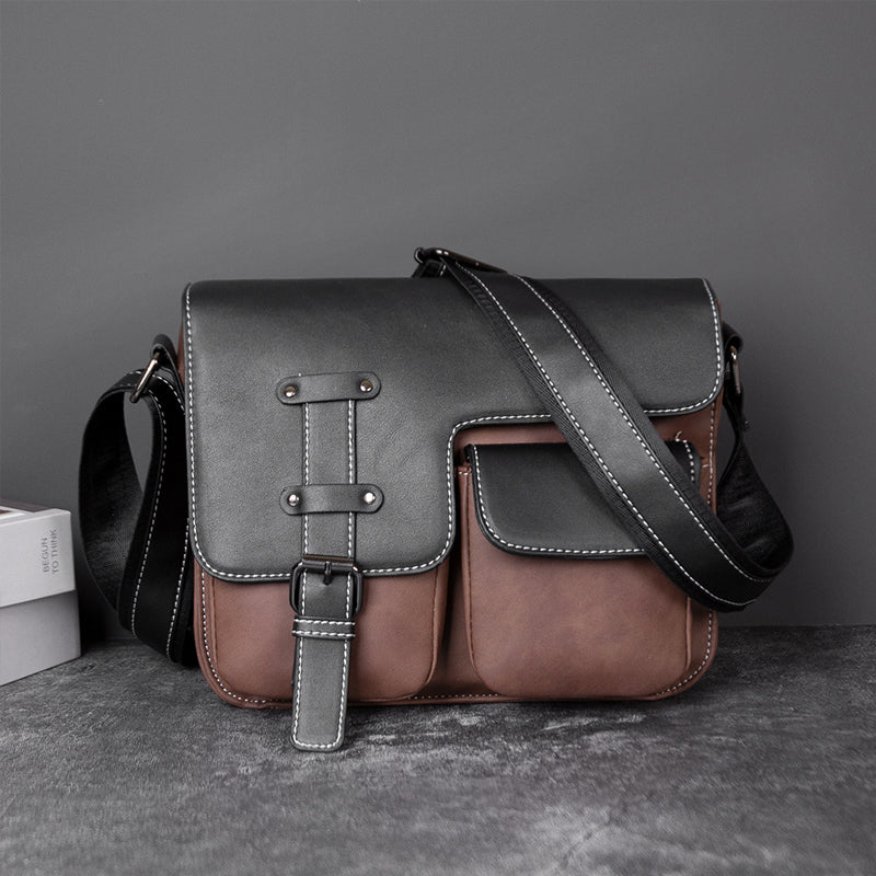 Neue Umhängetasche aus Leder mit mehreren Taschen für Herren