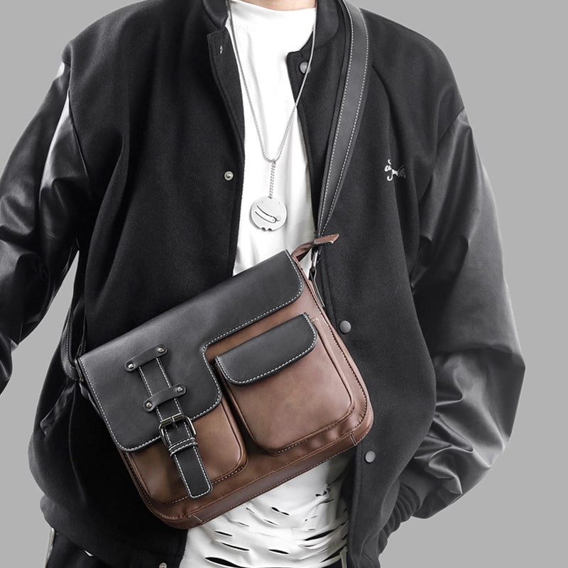 Neue Umhängetasche aus Leder mit mehreren Taschen für Herren