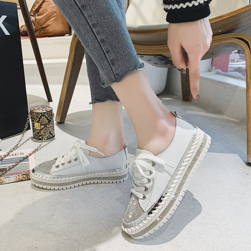 🎉Sommerangebot🎉SNEAKERS AUS DIAMOND SILVER LEDER