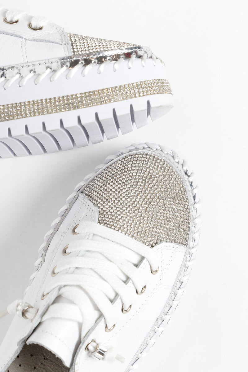 🎉Sommerangebot🎉SNEAKERS AUS DIAMOND SILVER LEDER