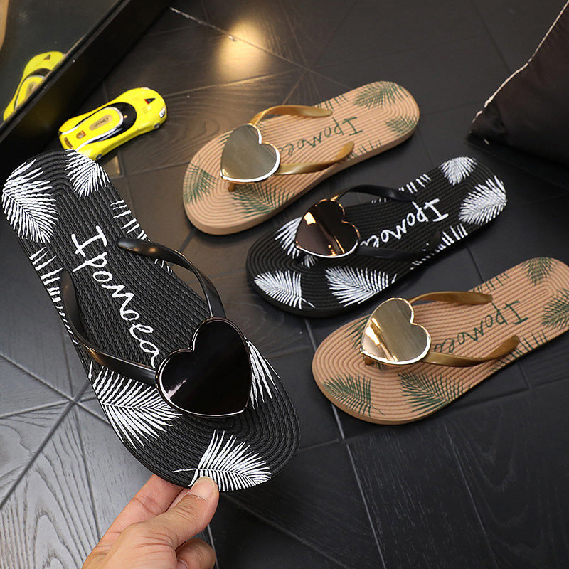 Stylische Sommer Strandsandalen mit Pfirsichherz für  Damen
