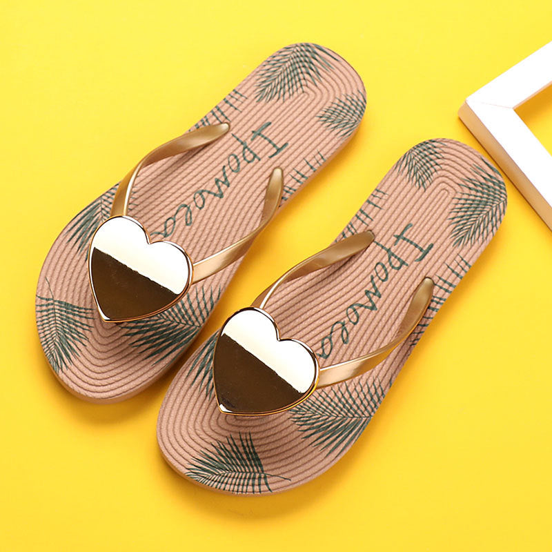 Stylische Sommer Strandsandalen mit Pfirsichherz für  Damen
