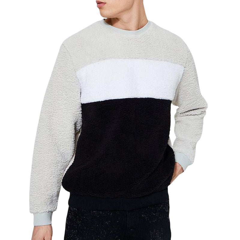 Lockerer Pullover mit Stehkragen aus Plüsch
