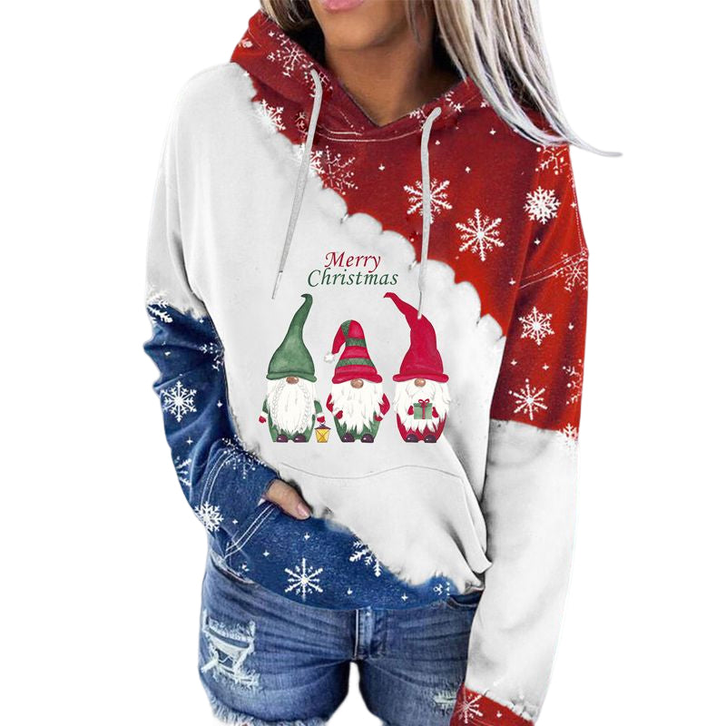 Lässiger Hoodie mit Weihnachtsmotiv