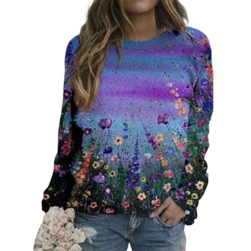 Mehrfarbiges Sweatshirt mit Blumenmuster
