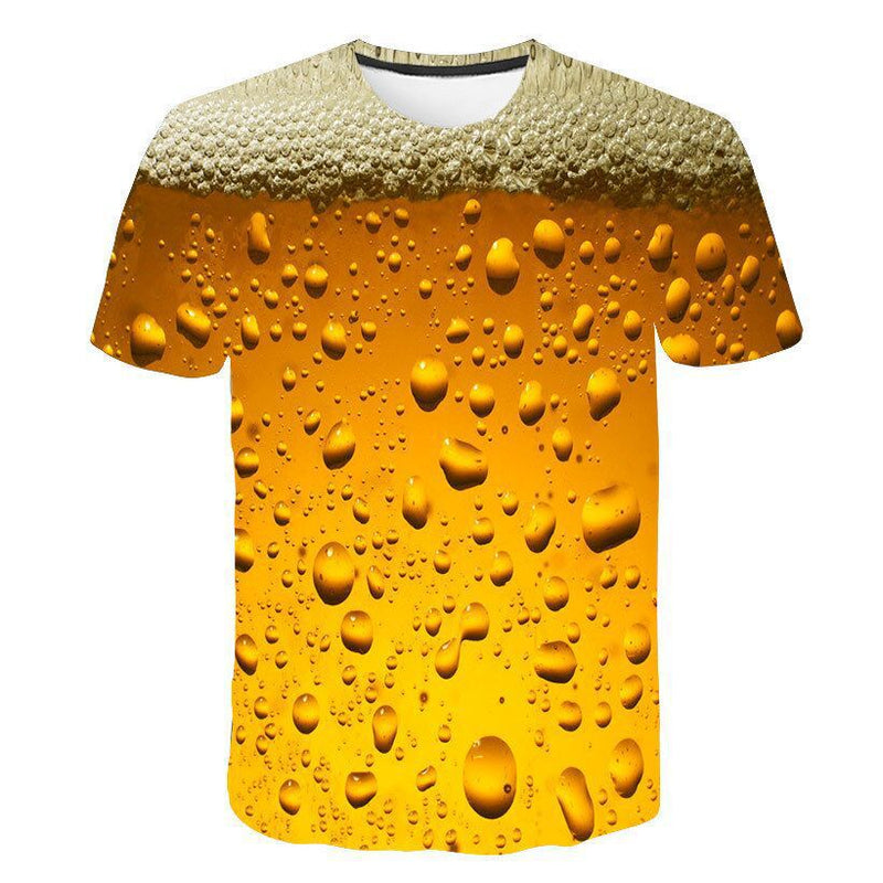 3D Druck Bier-Luftblasen T-Shirt