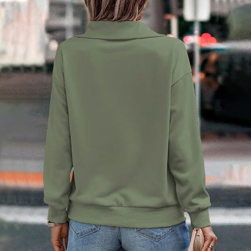 Casual Zip Turtleneck Sweatshirt