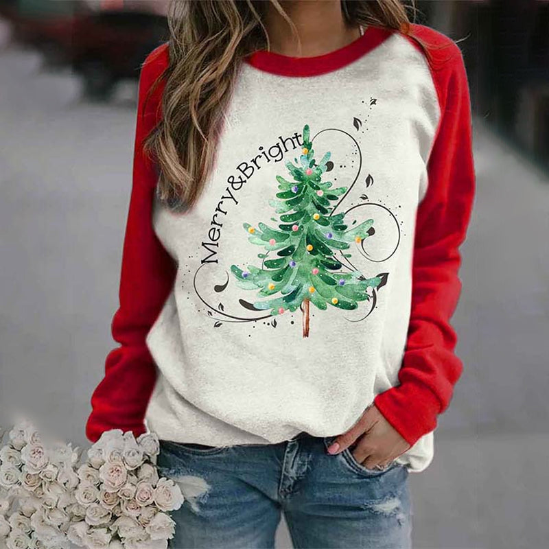 Color Block Christmas Tree Sweatshirt