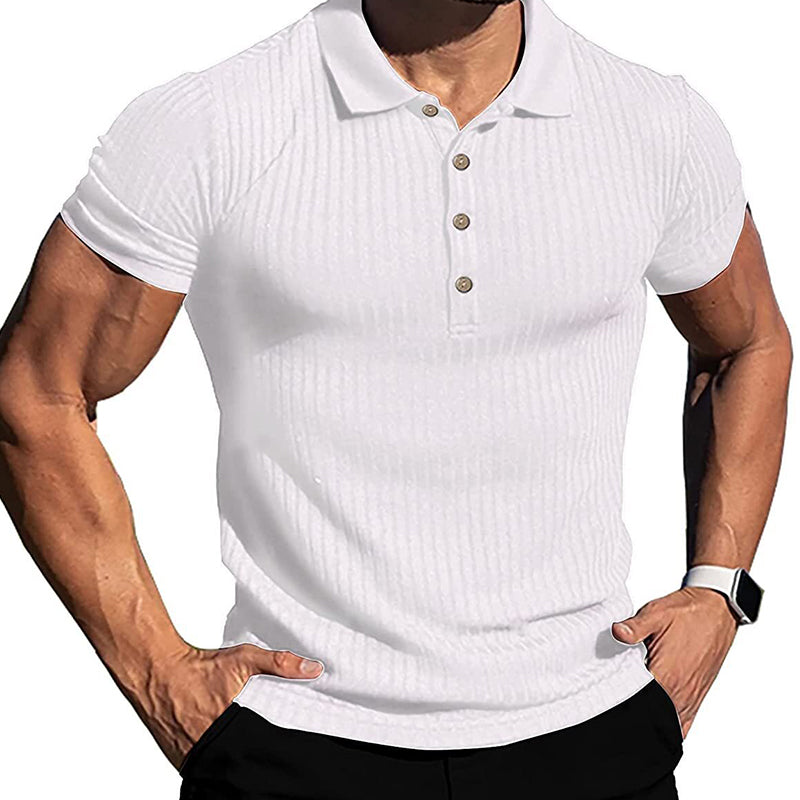 Kurzärmliges sportliche T-Shirt für Herren mit Revers