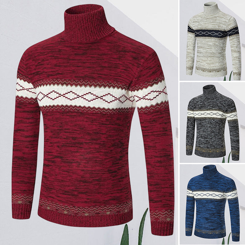 Modischer Einfacher Strickpullover mit Rautenmuster für Herren