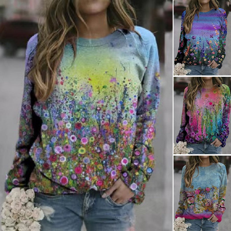 Mehrfarbiges Sweatshirt mit Blumenmuster