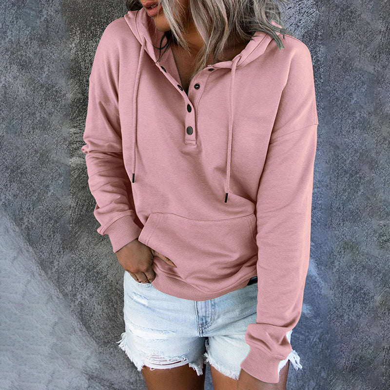 Long Sleeve Casual Drawstring Pocket Hoodie