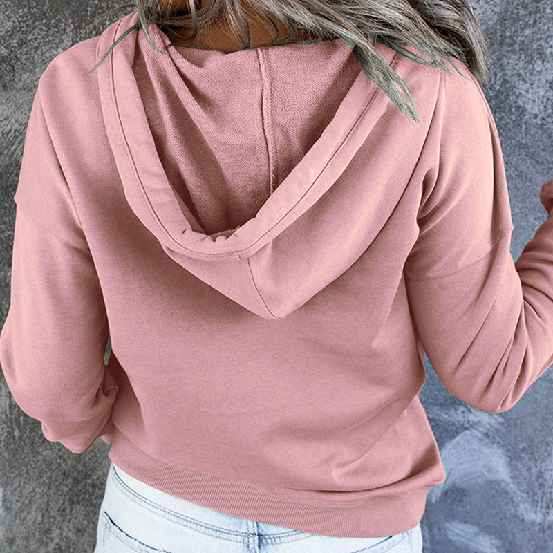 Long Sleeve Casual Drawstring Pocket Hoodie