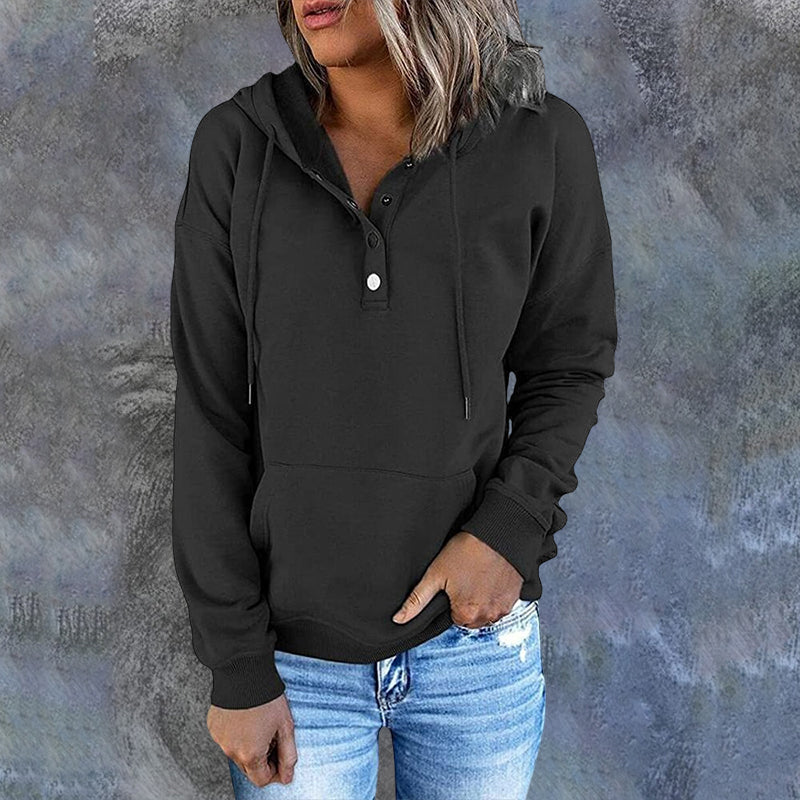 Long Sleeve Casual Drawstring Pocket Hoodie