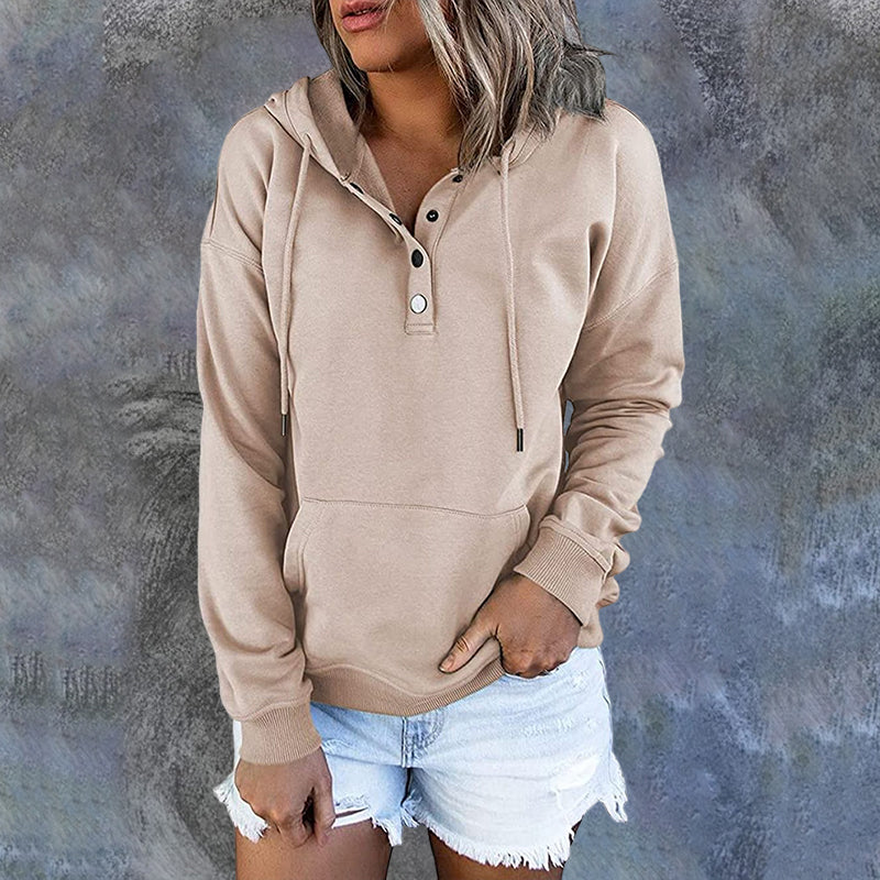 Long Sleeve Casual Drawstring Pocket Hoodie