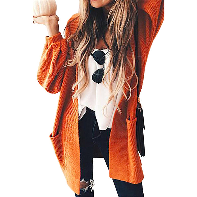 Langer Pullover Mit Lockeren Ballonärmeln Strickjack