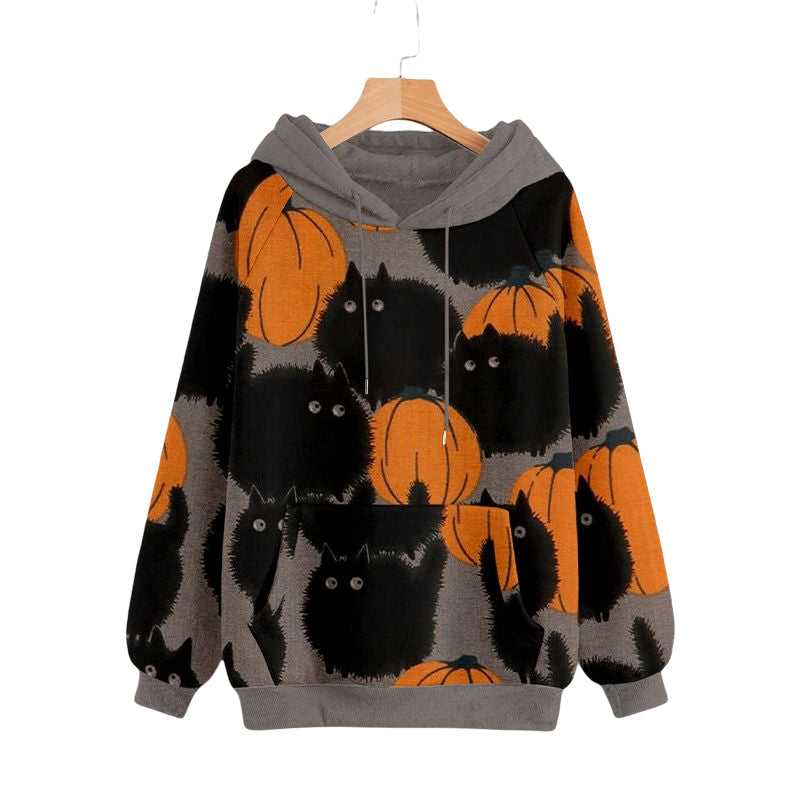 Sweatshirt mit Kürbis-Print