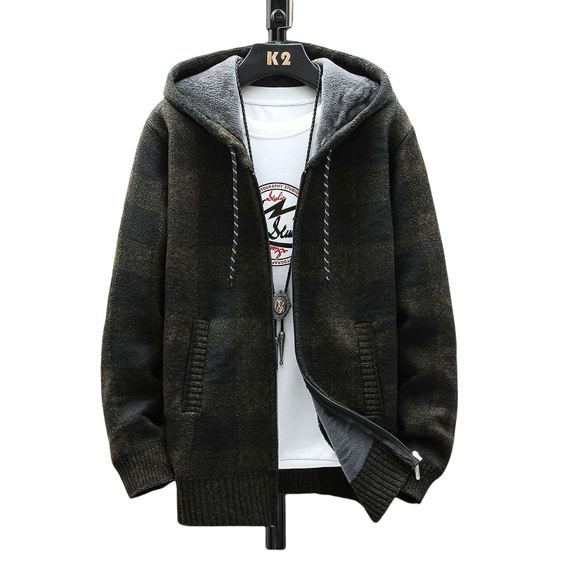 Kapuzenjacke mit Karodruck