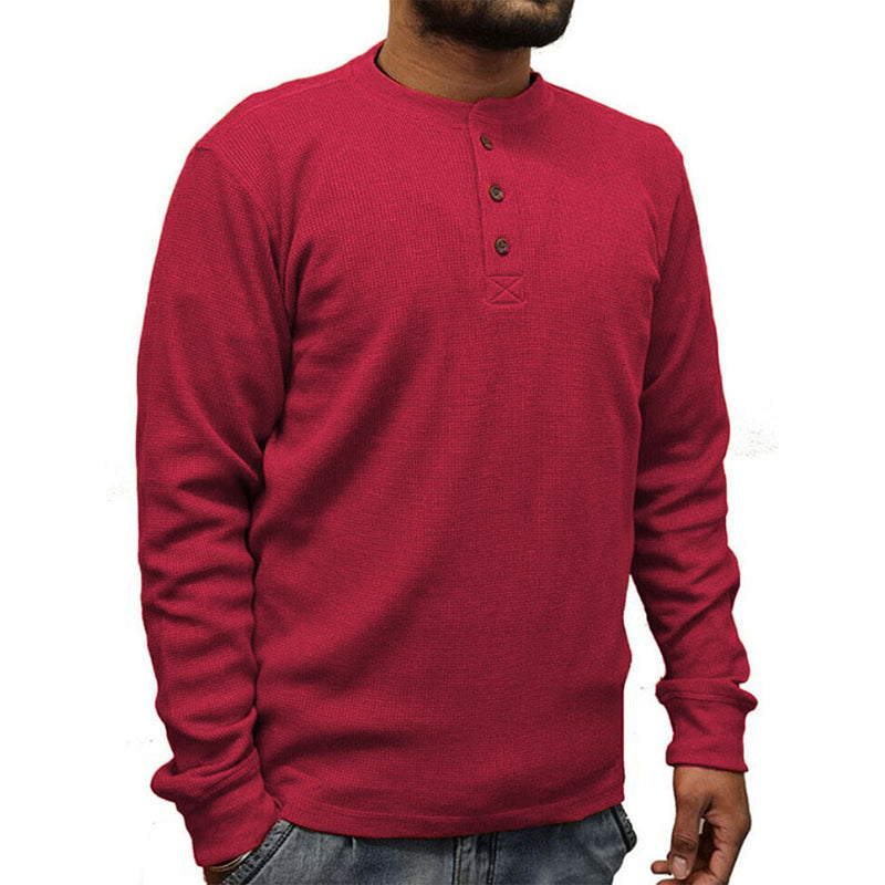 Einfarbiges T-Shirt Unterhemd Langarmpolo
